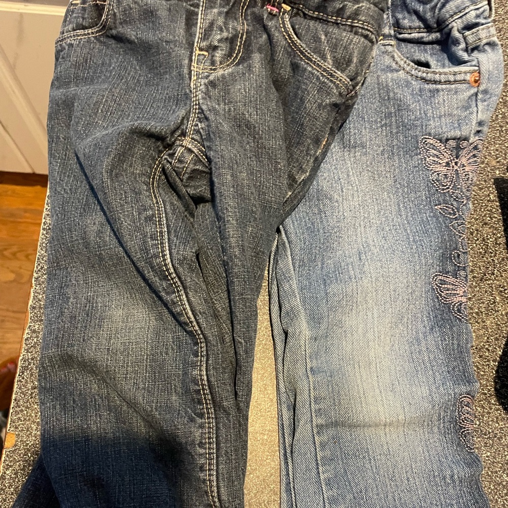 Girls 3 T Levi jeans - one pair lined with pink flannel